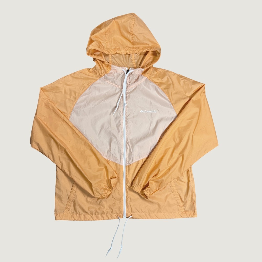 Columbia Windbreaker Jacket Womens Medium Orange Excellent